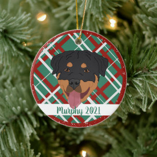 Personalised Rottweiler Christmas Ceramic Tree Decoration