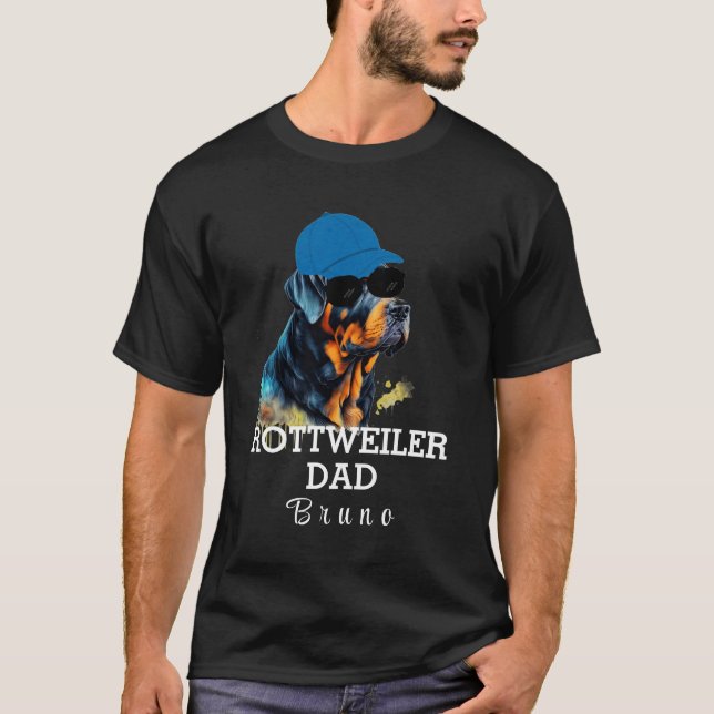 Personalised  Rottweiler dog dad father  T-Shirt (Front)