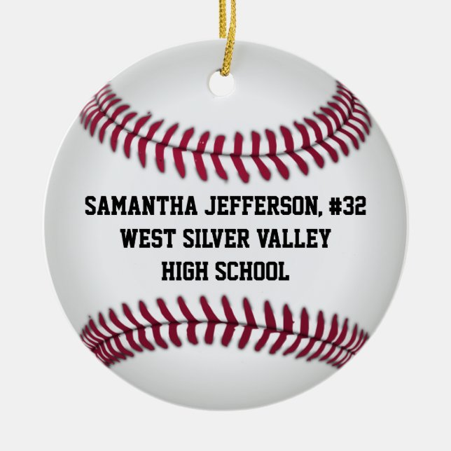 Personalised Round Baseball Sports Ornament (Front)
