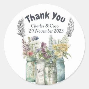 Personalised Round Circle Flora Classic Round Sticker