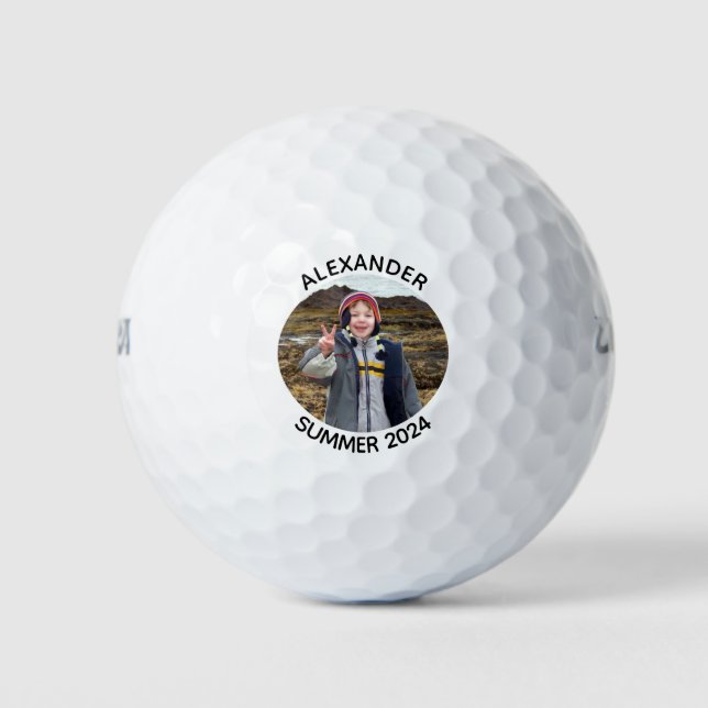 Personalised Round Family Photo Golf Balls (Front)