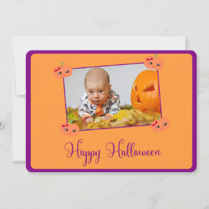 Personalised Round Happy Halloween Cards Add Photo