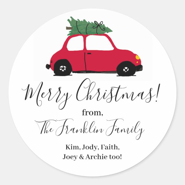 Personalised Round Holiday Gift Stickers (Front)