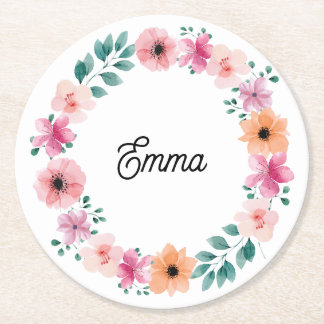 Personalised round paper coaster