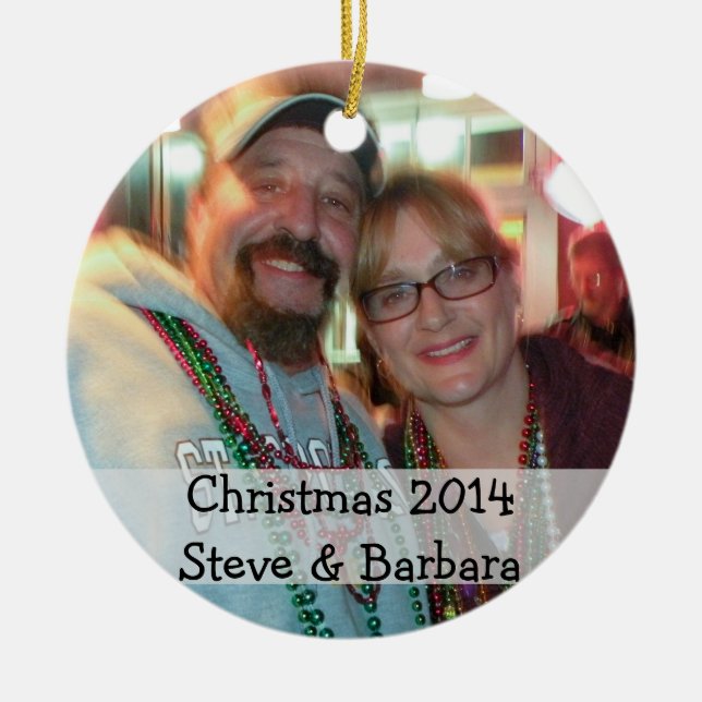 Personalised Round Photo Christmas Ornament (Front)