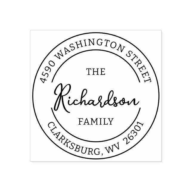 Personalised Round Return Address Rubber Stamp (Imprint)