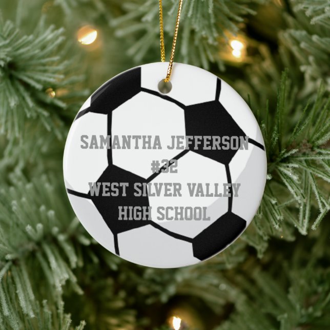 Personalised Round Soccer Ball Sports Ornament (Tree)