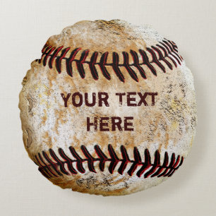 Personalised Round Vintage Baseball Throw Pillows