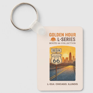 Personalised Route 66 Chicago Keepsake Key Ring