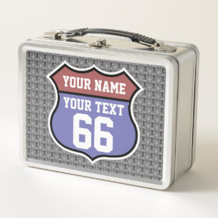 Personalised Route 66 Metal Lunch Box
