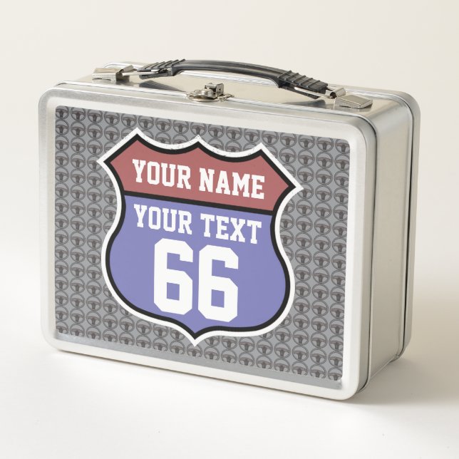 Personalised Route 66 Metal Lunch Box (Front)
