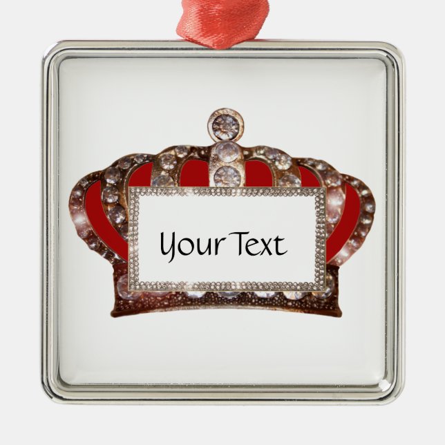 Personalised Royal Crown Metal Tree Decoration (Front)