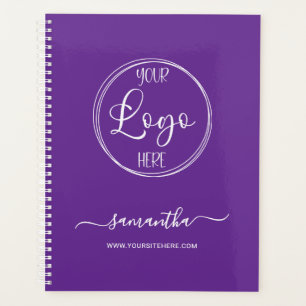 Personalised Royal Purple and White Business Logo Planner