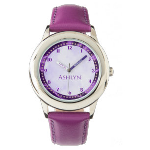 Personalised Royal Purple Princess Kids Learning Watch