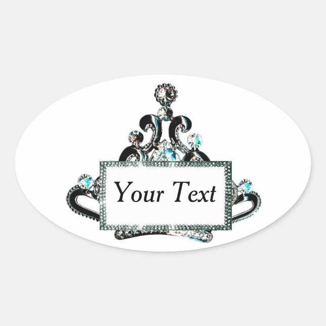 Personalised “Royal Tiara” Oval Sticker (Front)