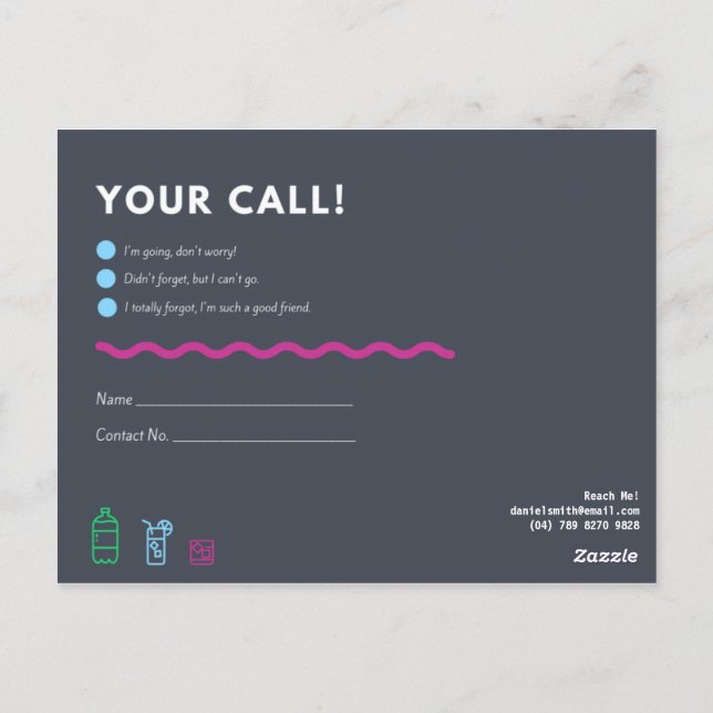 Personalised - RSVP Postcard (Back)