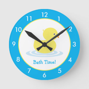 Personalised Rubber Duck Bathroom Custom Round Clo Clock