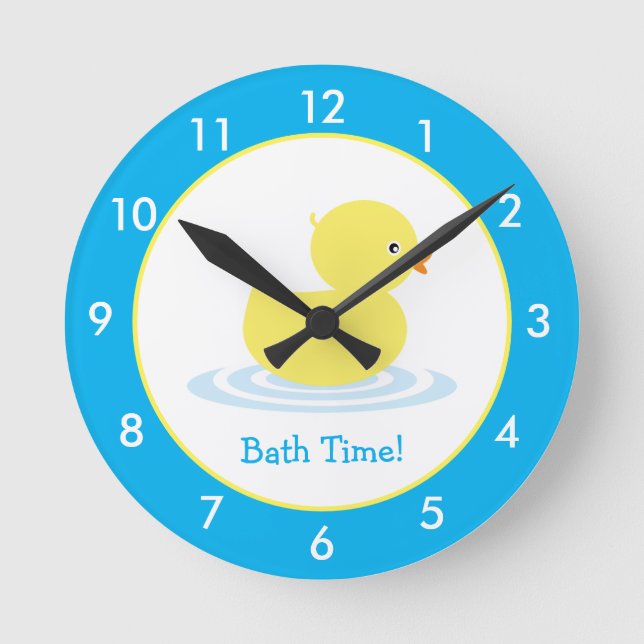 Personalised Rubber Duck Bathroom Custom Round Clo Round Clock (Front)