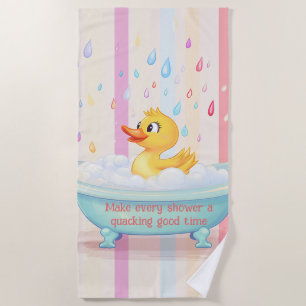 Personalised Rubber Duckie Kids Shower Curtain Beach Towel