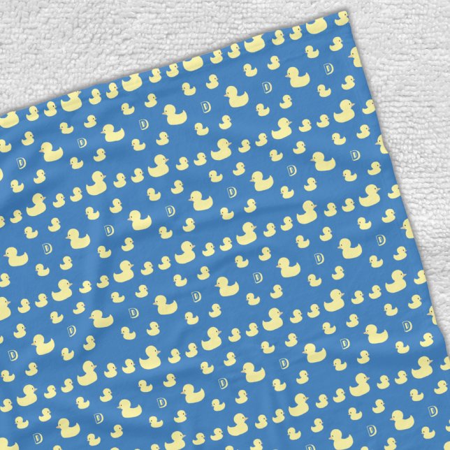 Personalised Rubber Duckies Blue Baby Kid Fleece Blanket (Creator Uploaded)