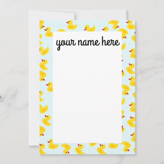 Personalised Rubber Ducky Notecards (Front)