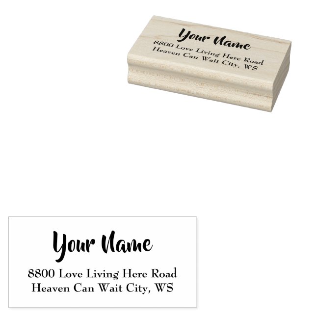 Personalised Rubber Name and Address Stamp (Stamped)