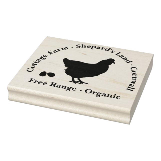 Personalised Rubber Stamp - Free Range Eggs (Stamp)