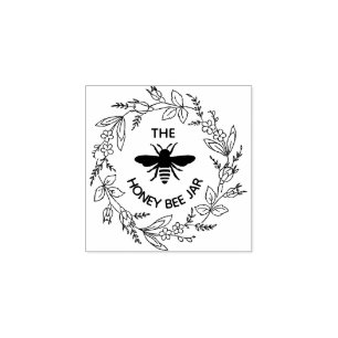 Personalised Rubber Stamp - HoneyBee Jar