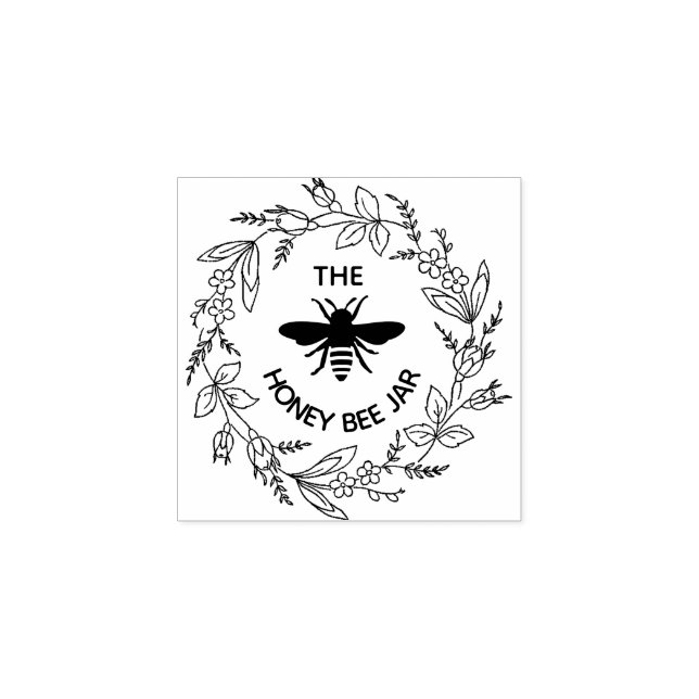 Personalised Rubber Stamp - HoneyBee Jar (Imprint)