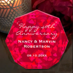 Personalised Ruby 40th Anniversary Keepsake Gift Photo Block