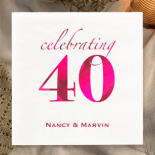 Personalised Ruby 40th Wedding Anniversary Party Napkin