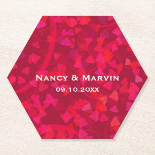 Personalised Ruby 40th Wedding Anniversary Party Paper Coaster