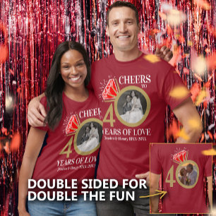 Personalised ruby anniversary then now photo ring T-Shirt