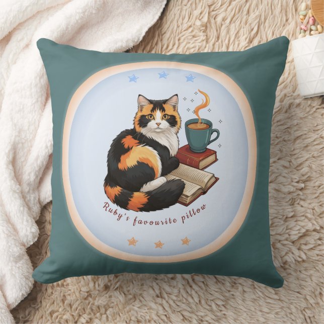 Personalised Ruby Cat Magical Cosy Reading Pillow (Blanket)