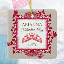 Personalised Ruby Red Tiara & Butterflies