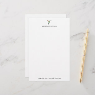 Personalised  Ruby-throated Hummingbird Stationery