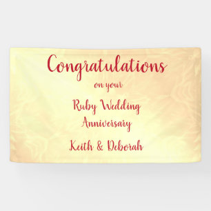 Personalised Ruby Wedding Anniversary Banner