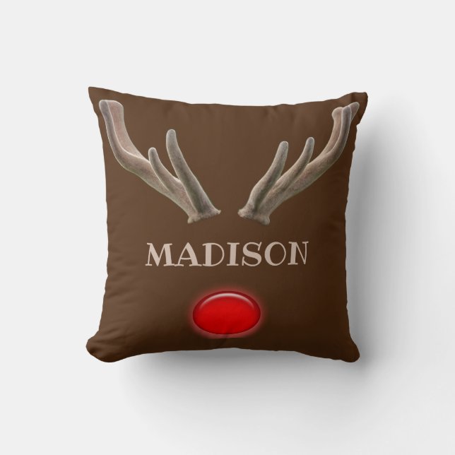 personalised Rudolph Cushion (Front)