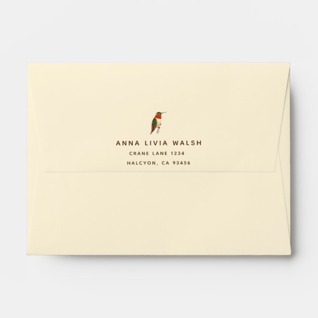Personalised Rufous Hummingbird Envelope (Back (Top Flap))