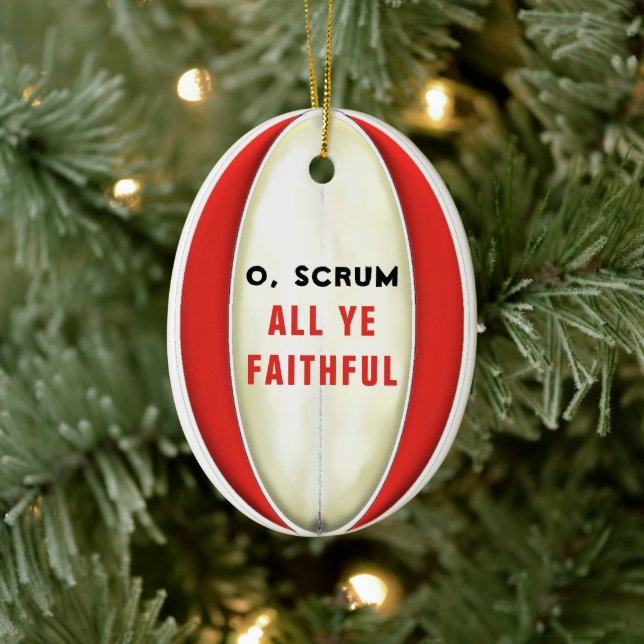 Personalised Rugby Collectable Ceramic Ornament (Tree)