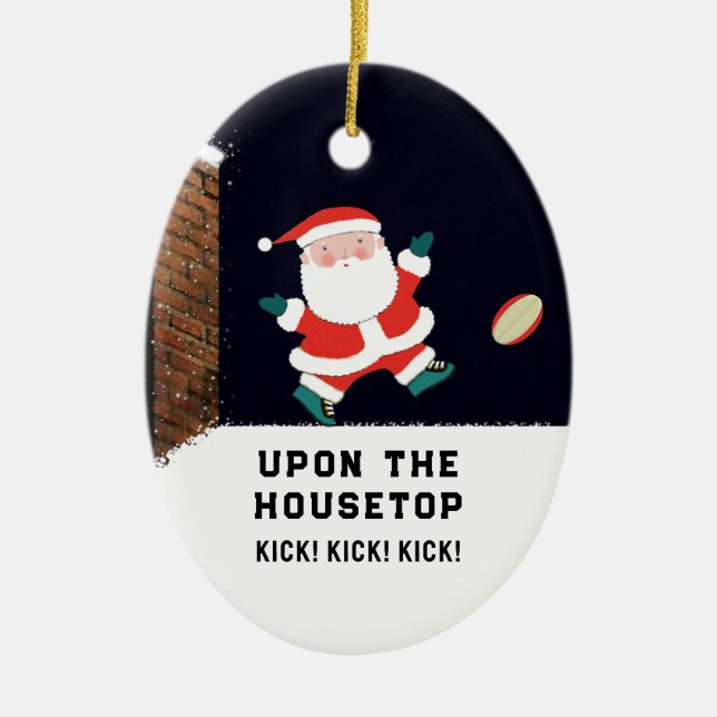 Personalised Rugby Collectable Ceramic Ornament (Front)