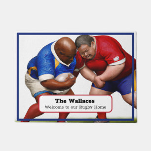 Personalised Rugby Enthusiast's Door Mat