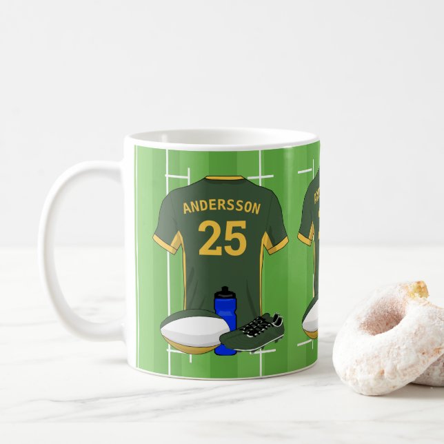 Personalised Rugby fan DGY Coffee Mug (With Donut)