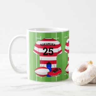 Personalised Rugby fan hoops 2 Coffee Mug