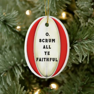 Personalised Rugby Gift Ceramic Ornament