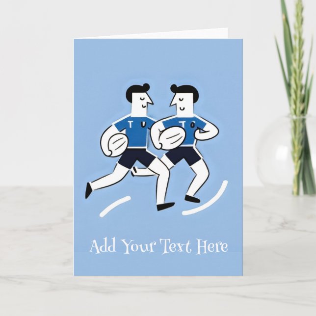 Personalised Rugby Greeting Card (Front)