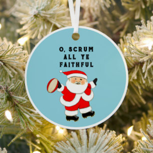 Personalised Rugby Holiday Gift Metal Tree Decoration