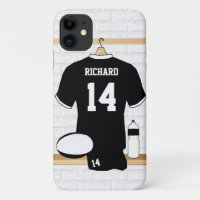 Personalised Rugby Jersey Black and White