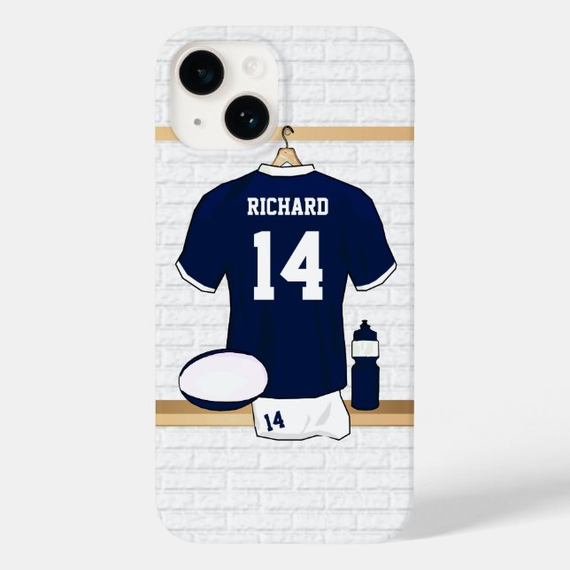 Personalised Rugby Jersey in locker room Case-Mate iPhone Case (Back)