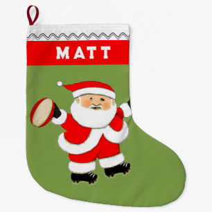 Personalised Rugby Large Christmas Stocking